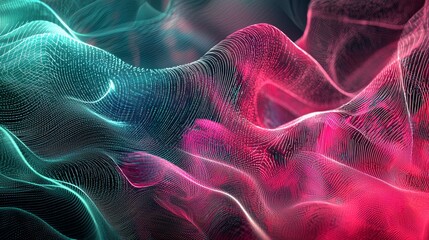 Poster - Abstract High-Tech Data Streamlines Visualized in Dynamic Waves and Colors