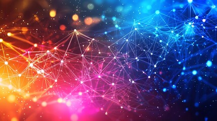 Poster - Electrifying Visual Representation of Cyberspace Connections in Vibrant Colors