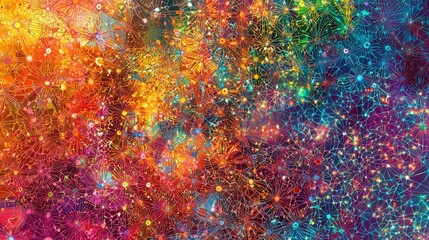 Poster - Enigmatic Patterns and Colors Symbolizing Interconnectedness and Complexity