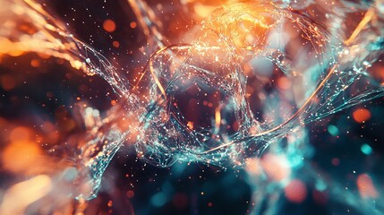 Poster - Futuristic Visualization of Interlinked Network with Dynamic Colorful Elements