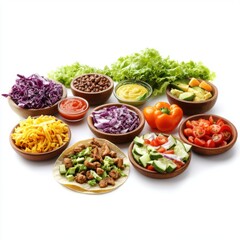 Wall Mural -  All ingredients for taco lovers with a salad