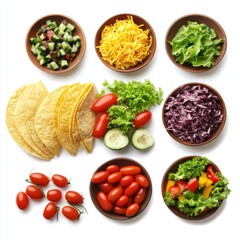 Wall Mural -  All ingredients for taco lovers with a salad