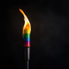 Poster - A symbolic rainbow flame lighting up a unity torch.