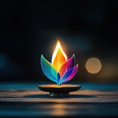 Poster - A symbolic rainbow flame lighting up a unity torch.