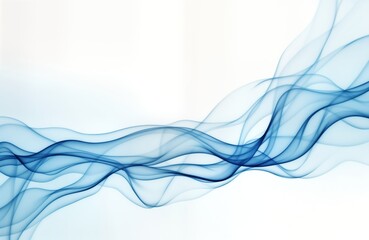 Aufkleber - Abstract aerial view of blue wispy vapors water vapor flowing on white surface. Dynamic display of ethereal movement, delicate structure. Dancing vapors evoke sense of transience, natural phenomena