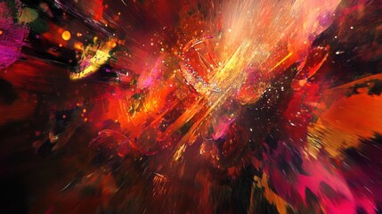 Wall Mural - abstract vibrant explosion of color and light.