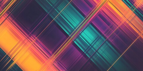 Aufkleber - Intersecting lines of various colors and thicknesses create a dynamic and vibrant abstract composition, suitable for backgrounds and design elements