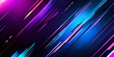 Aufkleber - Vibrant diagonal neon streaks crisscrossing purple, blue, pink hues, generating dynamic futuristic digital graphic energy