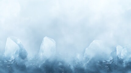 Poster - Ice formations emerge from a misty cold landscape