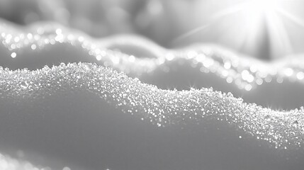 Poster - Close-up of snow texture with ice crystals glistening in sunlight.