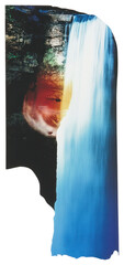 Wall Mural - png waterfall colorful nature art.