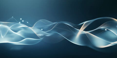 Poster - Abstract blue wavy lines flowing across frame creating dynamic visual