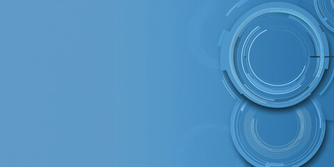 Leinwandbilder - Abstract blue circles creating modern technological background design