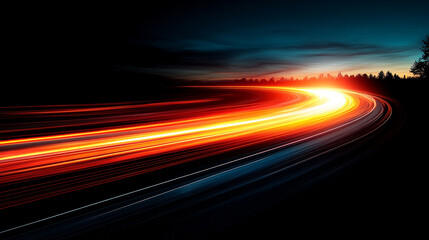 a burst of light traveling at incredible speed with a modern, minimalistic tone set against a blurre