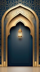 Wall Mural - Elegant Islamic Architecture Ramadan Lantern Festive Background