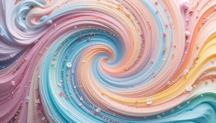  Pastel Swirl Abstract Art With Delicate Flowers