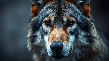 Closeup Portrait of a Wolf