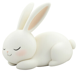 Wall Mural - PNG Rabbit bunny illustration sleeping.