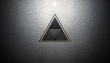 Poster - Abstract minimalist design featuring repeating triangle pattern on black, white background. Geometric shapes create seamless texture. Illustration suitable for various design projects. Pattern