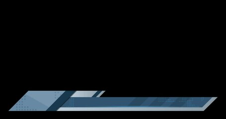 Wall Mural - Futuristic design lower third banner animation. Blue geometric lower third banner template design. Video headline title. Transparent background with alpha channel
