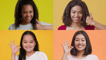 Poster - A collection of four individuals from different backgrounds displays emotions of joy and positivity.