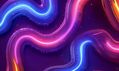 Aufkleber - Abstract neon swirls, cosmic background, vibrant design, digital art
