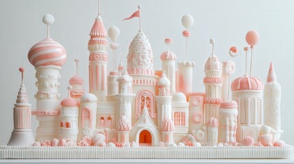 Poster - sweet architectural creation made of candy, complete with detailed confectionery decorations