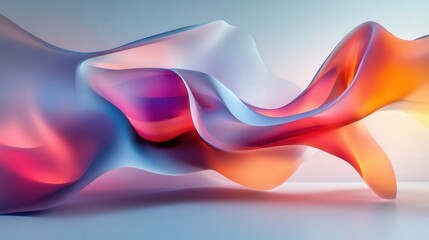 Fototapete - Dynamic light patterns forming abstract shapes set against a white surface