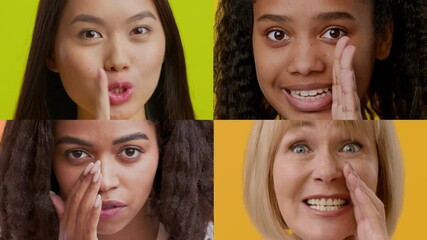 Poster - A collection of diverse individuals displaying happiness through gestures and facial expressions. Each person captures the essence of joy and positivity in vibrant surroundings.