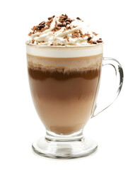 Aufkleber - Delicious Creamy Glass of Hot Chocolate with Whipped Cream and Cocoa Sprinkles Treat : Generative AI