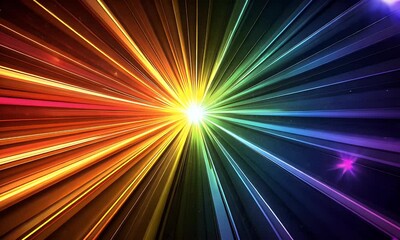 Fototapete - Colorful light rays burst, cosmic background, digital art, website design
