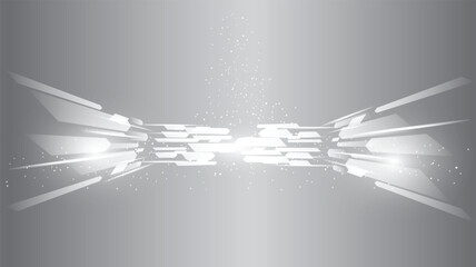 Leinwandbilder - Abstract technology white gray background Hi-tech communication podium concept, technology, digital business, innovation, science fiction scene vector illustration with copy-space.