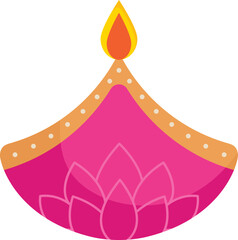 Sticker - Festive pink diya icon