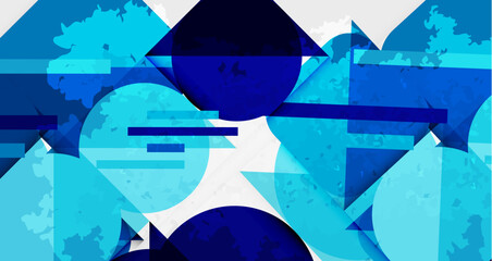 Aufkleber - Squares, circles and triangles and grainy noisy texture. Vector Illustration For Wallpaper, Banner, Background, Card, Book Illustration, landing page