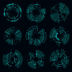 Wall Mural - futuristic frame hud technology cyberpunk design element. technology hi-tech element.