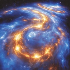 cosmic swirl nebula space background, digital art, science fiction