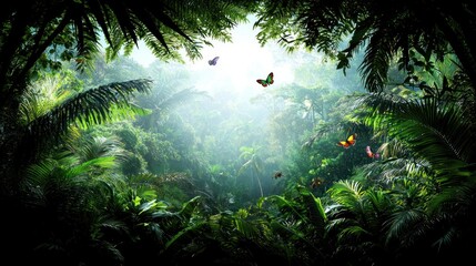 Wall Mural - Luminous Jungle Canopy