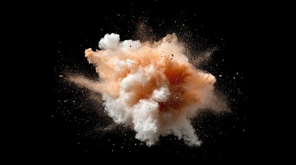 Poster - Exploding particles of vivid colors, frozen in time on a deep black background for dramatic contrast.