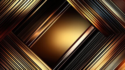 Poster - Sharp, angular lines in metallic colors creating a futuristic abstract design with depth and dimension.
