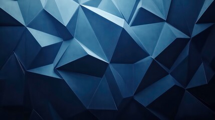 Wall Mural - Blue abstract parametric low poly triangle background for presentations, rendering, abstract, background, black