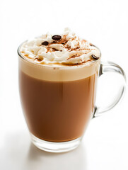 Aufkleber - Rich Flavored Coffee with Whipped Cream and Coffee Bean Garnish : Generative AI