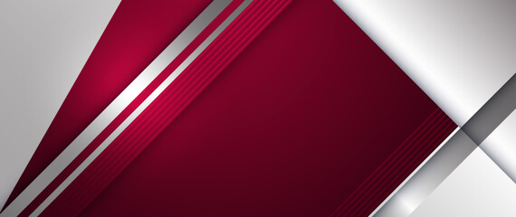 Aufkleber - Vector abstract metallic shape, grey metal, line, light effect on dark red gradient color for wallpaper background. Illustration modern graphic design, technology concept, futuristic background