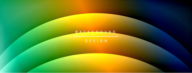 Fototapete - Bright rainbow style color gradient with curve round shape line background. Vector Illustration For Wallpaper, Banner, Illustration, landing page