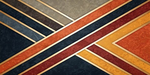 Poster - A colorful abstract design with gold and red stripes