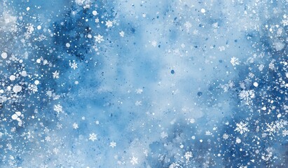 Wall Mural - Winter Wonderland: A Watercolor Snowflake Dream