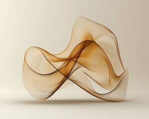 Aufkleber - Abstract brown flowing ribbon form.
