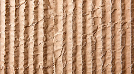 Poster - Textured surface of corrugated cardboard displays intricate lines and ridges, emphasizing its natural patterns and designs in good lighting