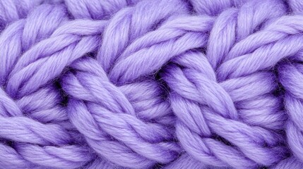 Poster - A vibrant purple knitted fabric displays a rich texture and detailed braids, highlighting craftsmanship and softness in daylight