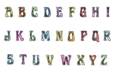 Wall Mural - set of colorful line alphabet vector design