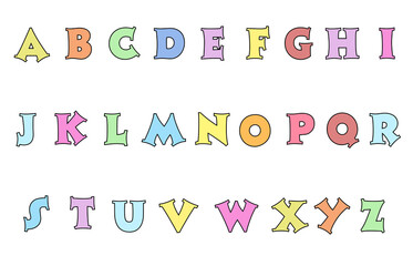 Wall Mural - set of colorful line alphabet vector design